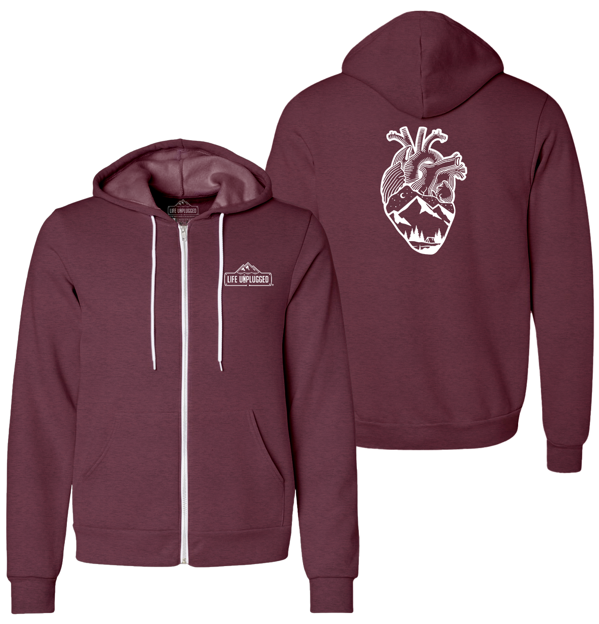 HEARTBEAT UNISEX ZIP HOODIE