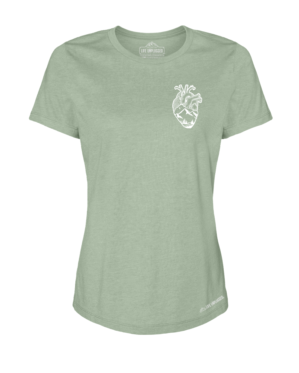 Anatomical Heart (Left Chest) Premium Women's Relaxed Fit Polyblend T-Shirt - Life Unplugged