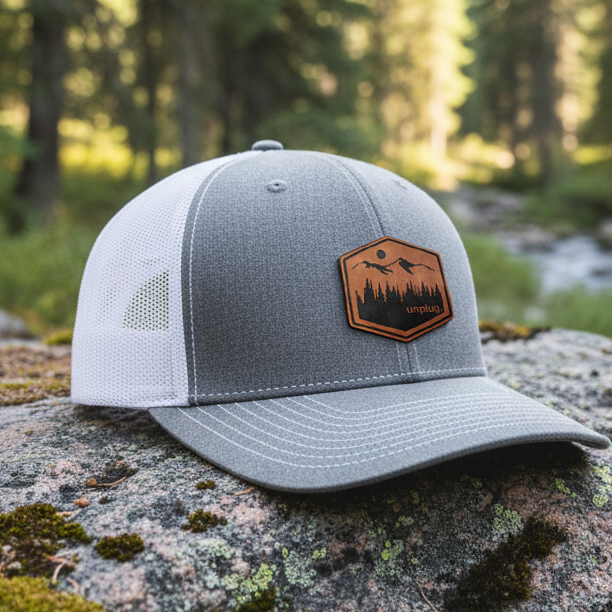 Unplug Mountain Snapback Leather Patch Hat – Life Unplugged