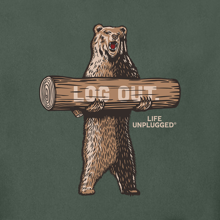 LOG OUT BEAR Super Heavyweight Hoodie