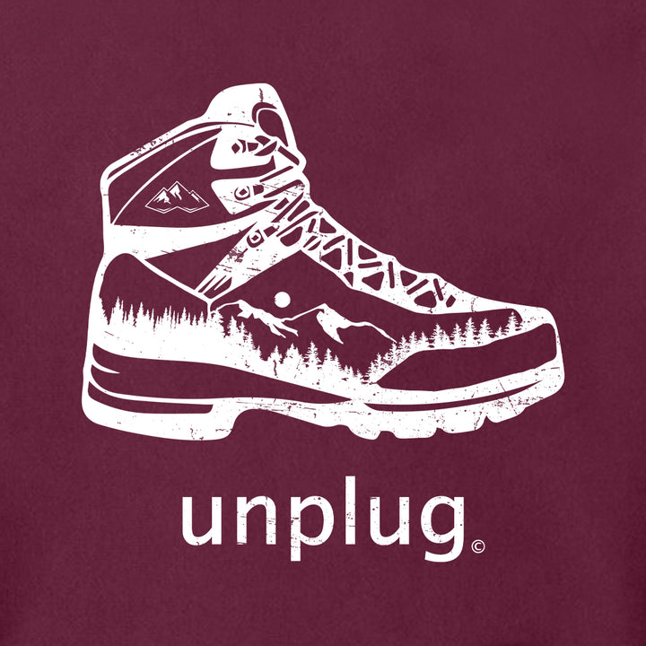 Hiking Boot Mountain Scene Heavyweight Hoodie