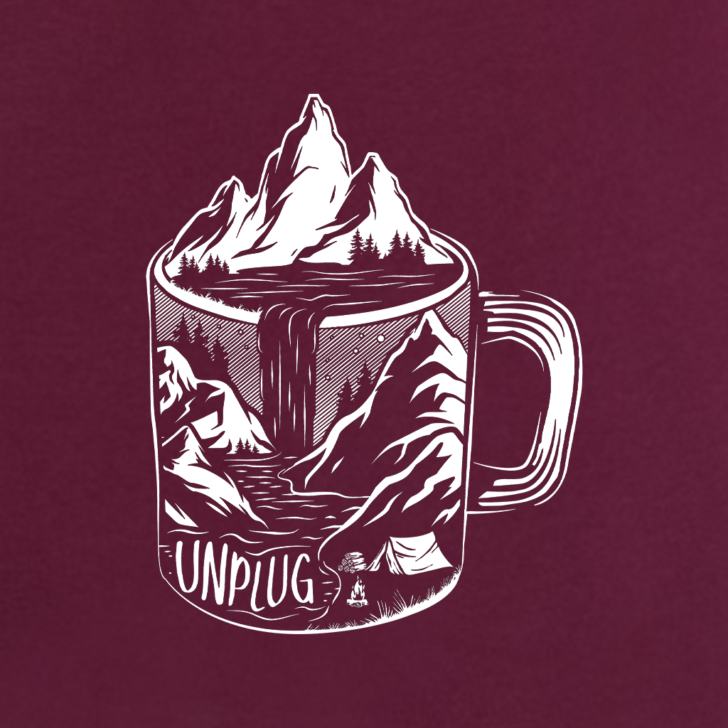 Coffee Mountain Scene Women's Racerback Tank Top