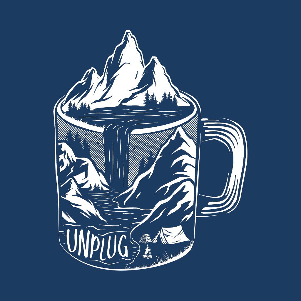 Coffee Mountain Scene Left Chest Performance Long Sleeve with UPF 50+