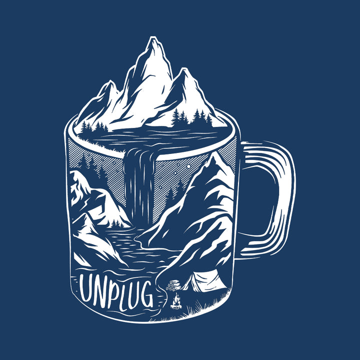 Coffee Mountain Scene Left Chest Performance Long Sleeve with UPF 50+