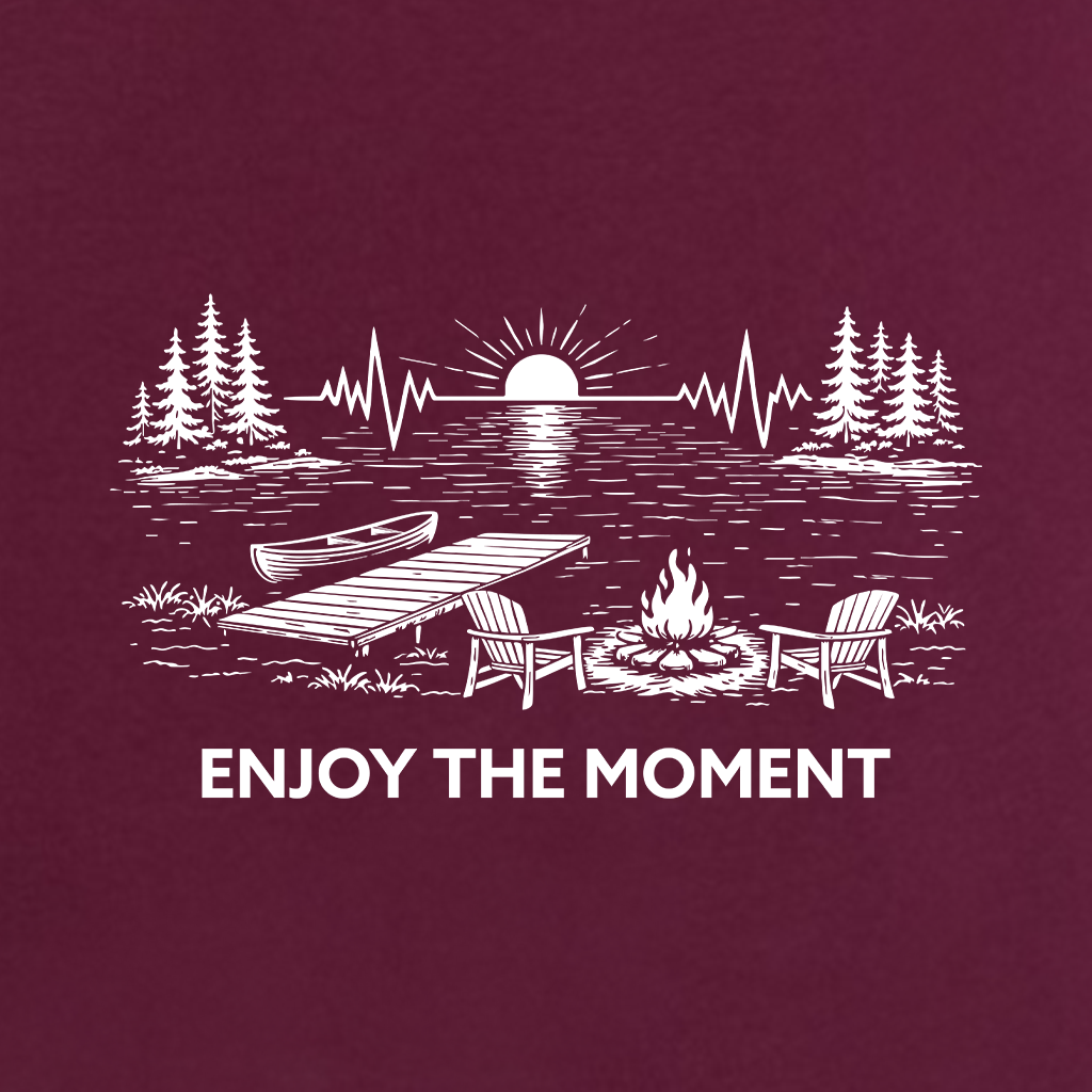 ENJOY THE MOMENT (LAKE SCENE) Women's Racerback Tank Top