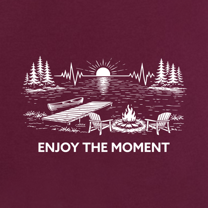ENJOY THE MOMENT (LAKE SCENE) Women's Racerback Tank Top