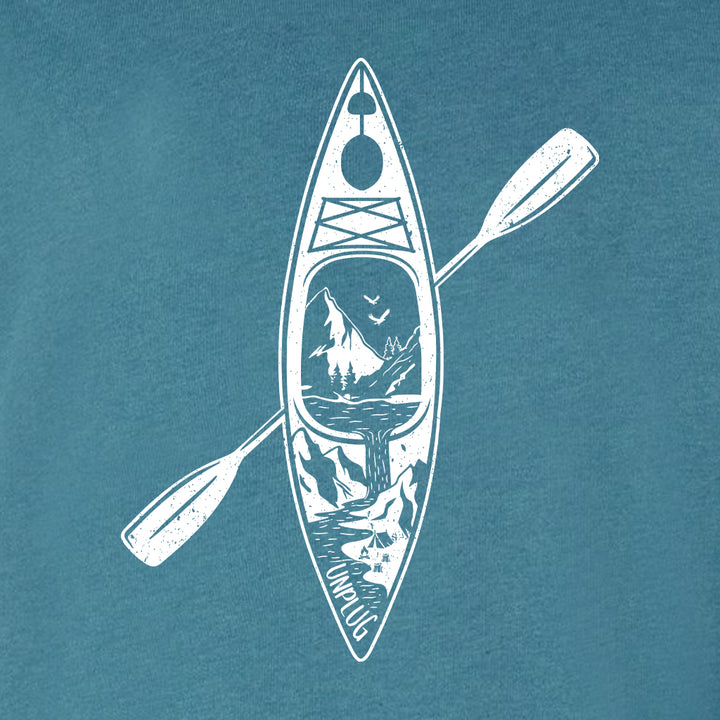 Kayak Mountain Scene Midweight Super Soft Crewneck Sweatshirt