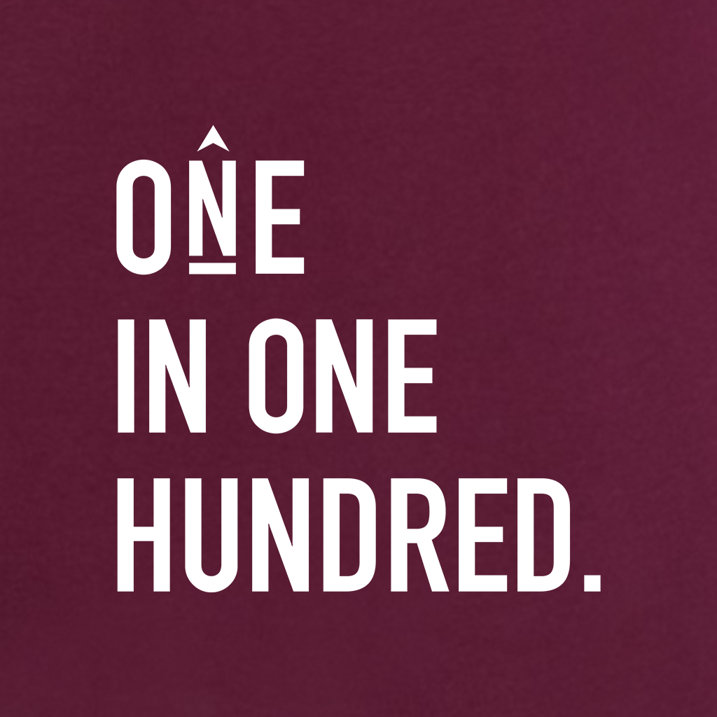 One in One Hundred Stacked Women's Racerback Tank Top