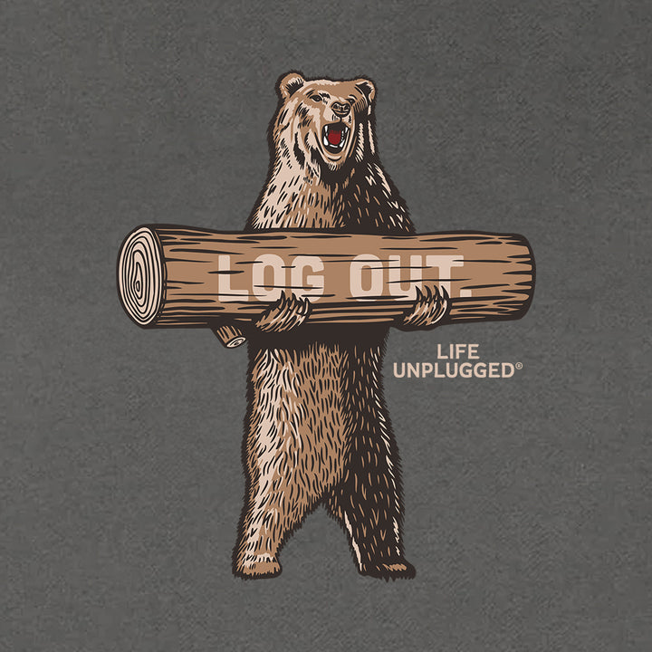 LOG OUT BEAR Heavyweight Hoodie