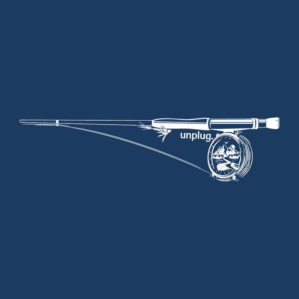 Fly Fishing Mountain Scene Performance Long Sleeve with UPF 50+