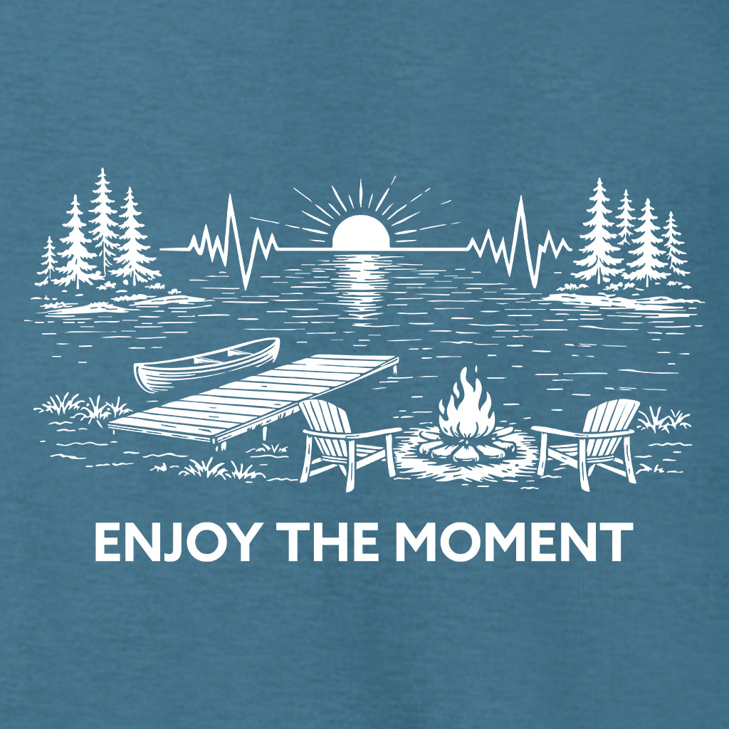 ENJOY THE MOMENT (LAKE SCENE) Supersoft Midweight Zip Up Hoodie