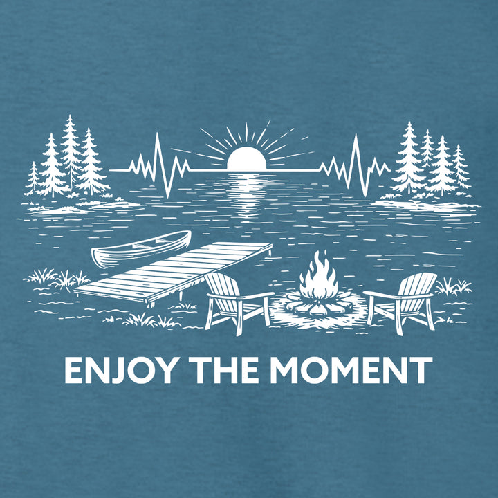 ENJOY THE MOMENT (LAKE SCENE) Supersoft Midweight Zip Up Hoodie