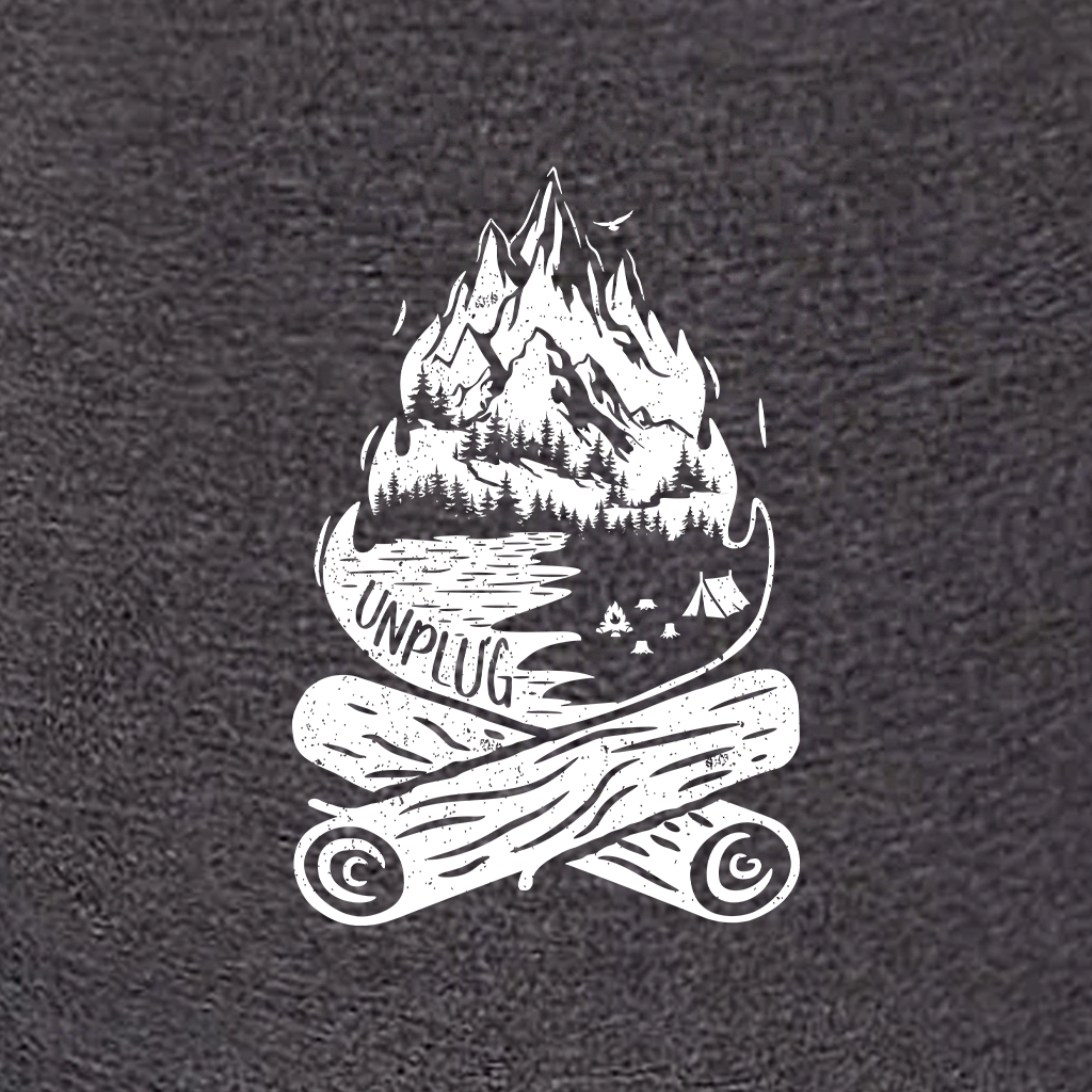 Campfire Mountain Scene Women's Racerback Tank Top