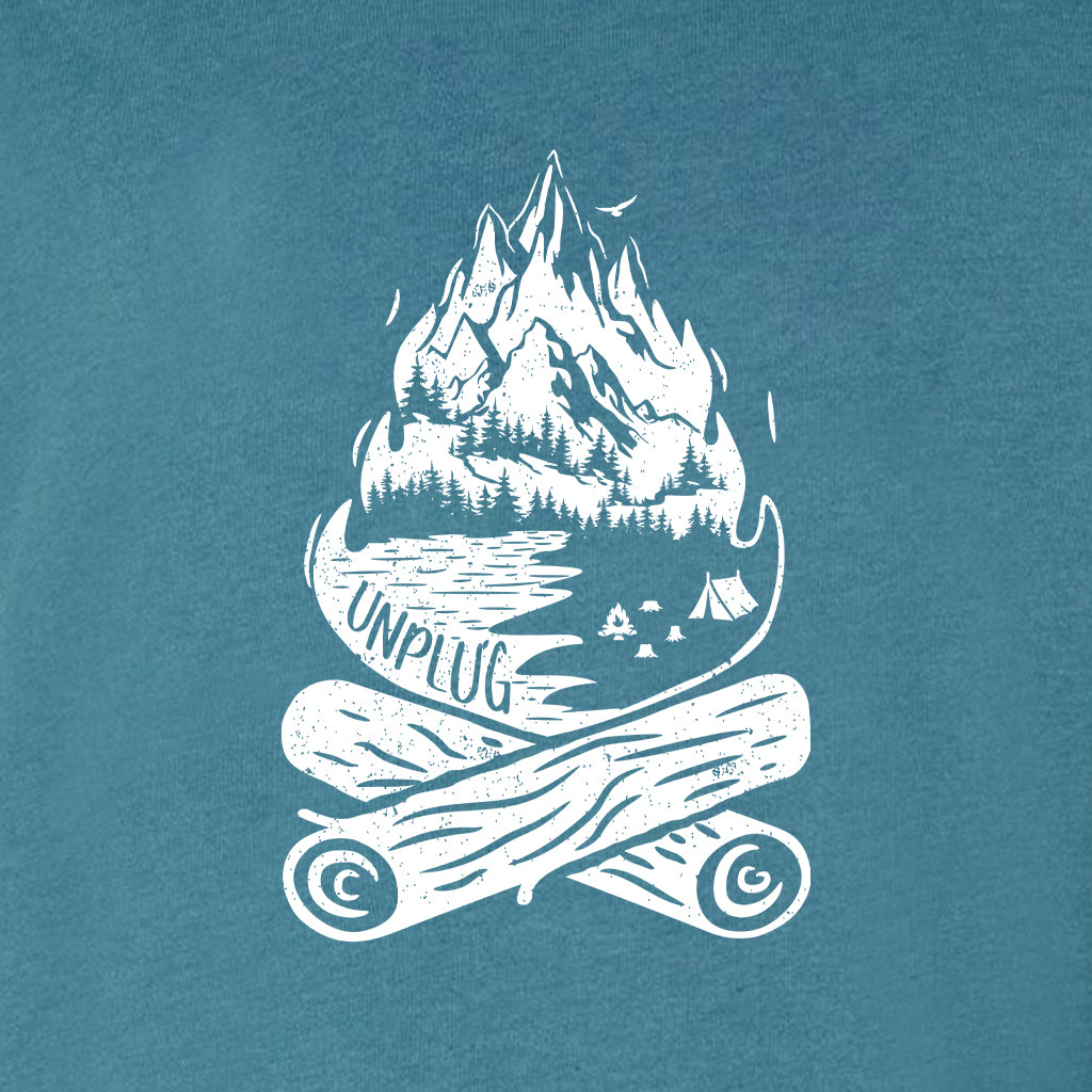 Campfire Mountain Scene Midweight Super Soft Crewneck Sweatshirt
