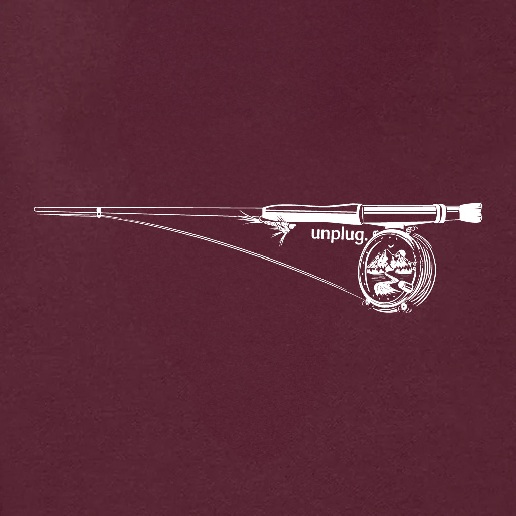 Fly Fishing Mountain Scene Heavyweight Hoodie