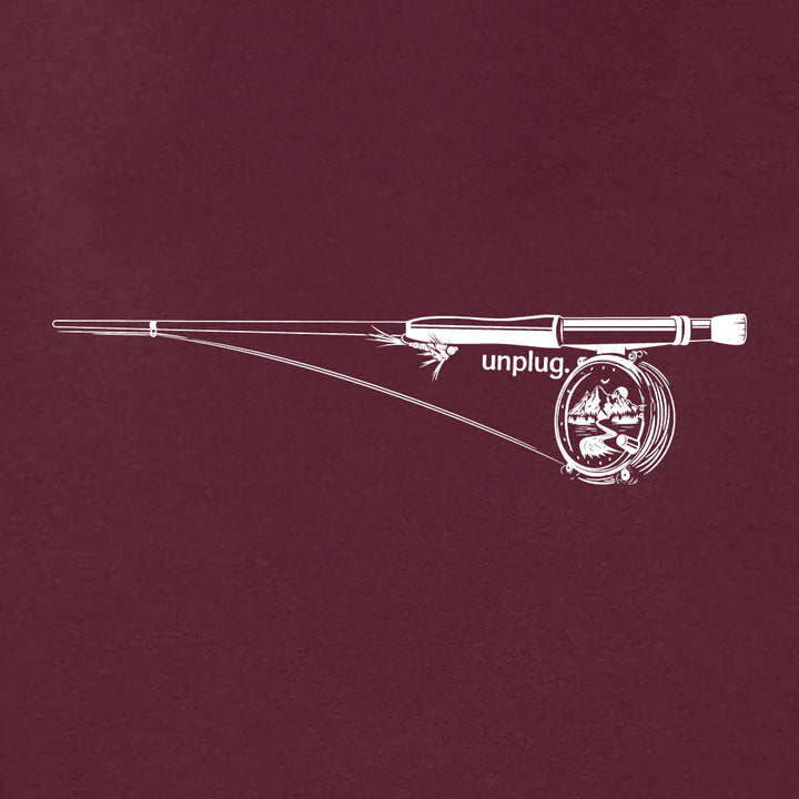 Fly Fishing Mountain Scene Heavyweight Hoodie