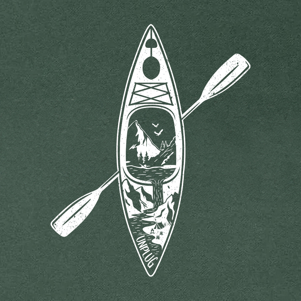 Kayak Mountain Scene Heavyweight Hoodie