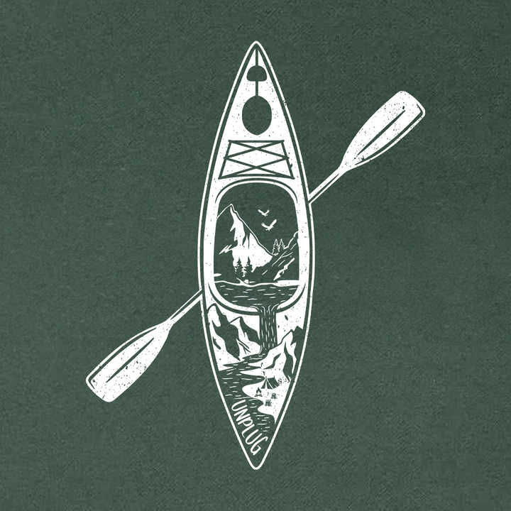 Kayak Mountain Scene Heavyweight Hoodie