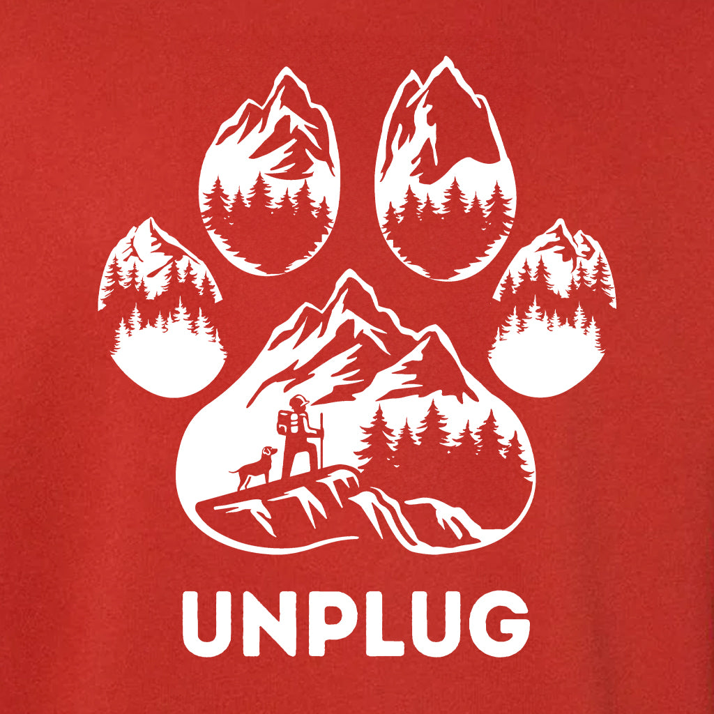 Paw Print Mountain Scene Midweight Super Soft Crewneck Sweatshirt