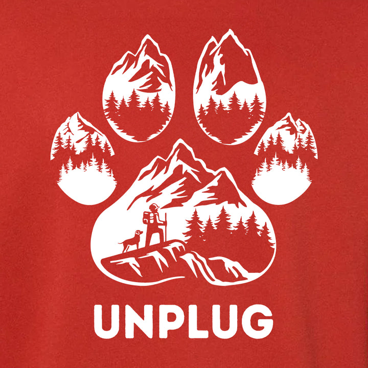 Paw Print Mountain Scene Midweight Super Soft Crewneck Sweatshirt