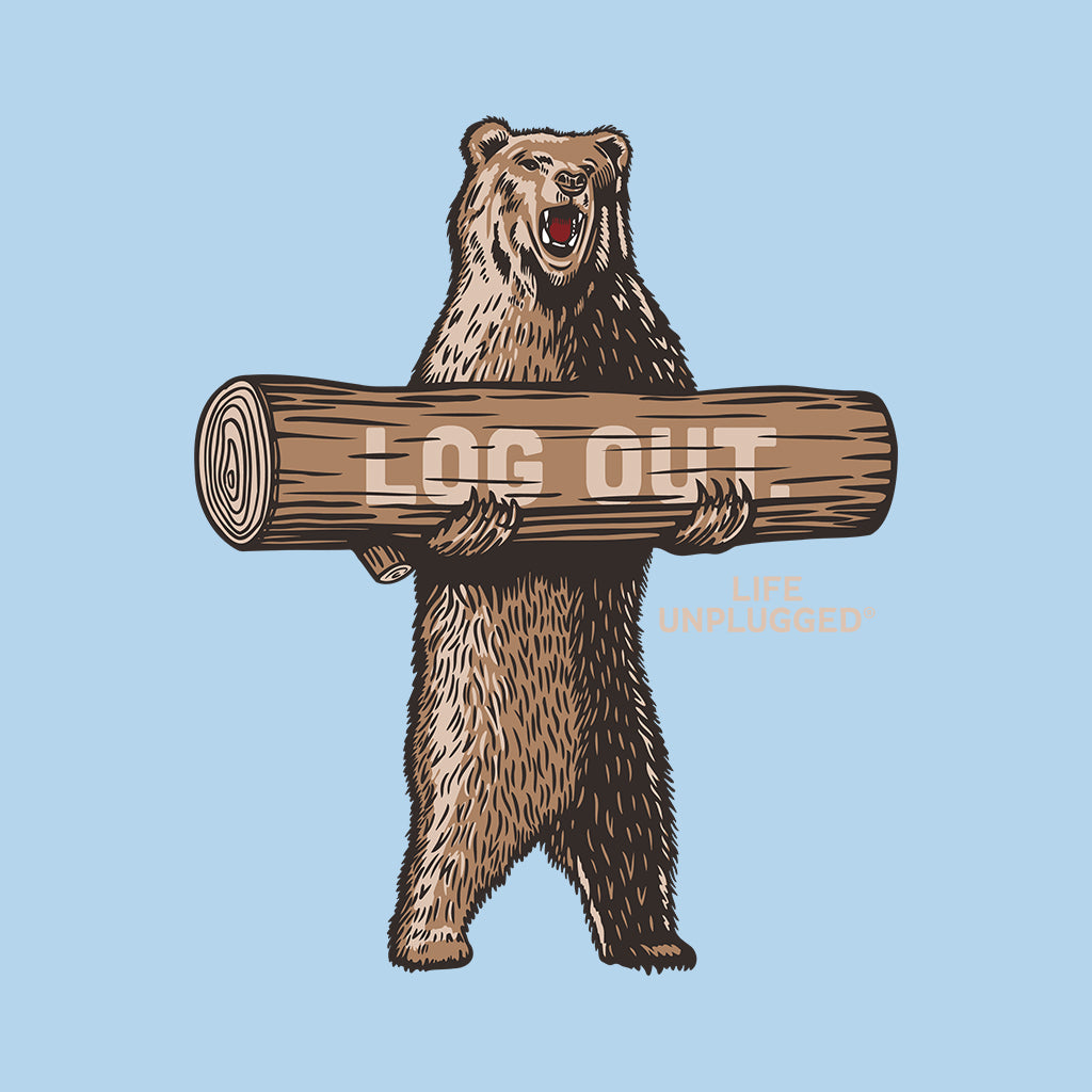 LOG OUT BEAR Performance Long Sleeve with UPF 50+
