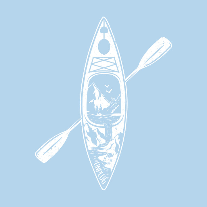 Kayak Mountain Scene Performance Long Sleeve with UPF 50+