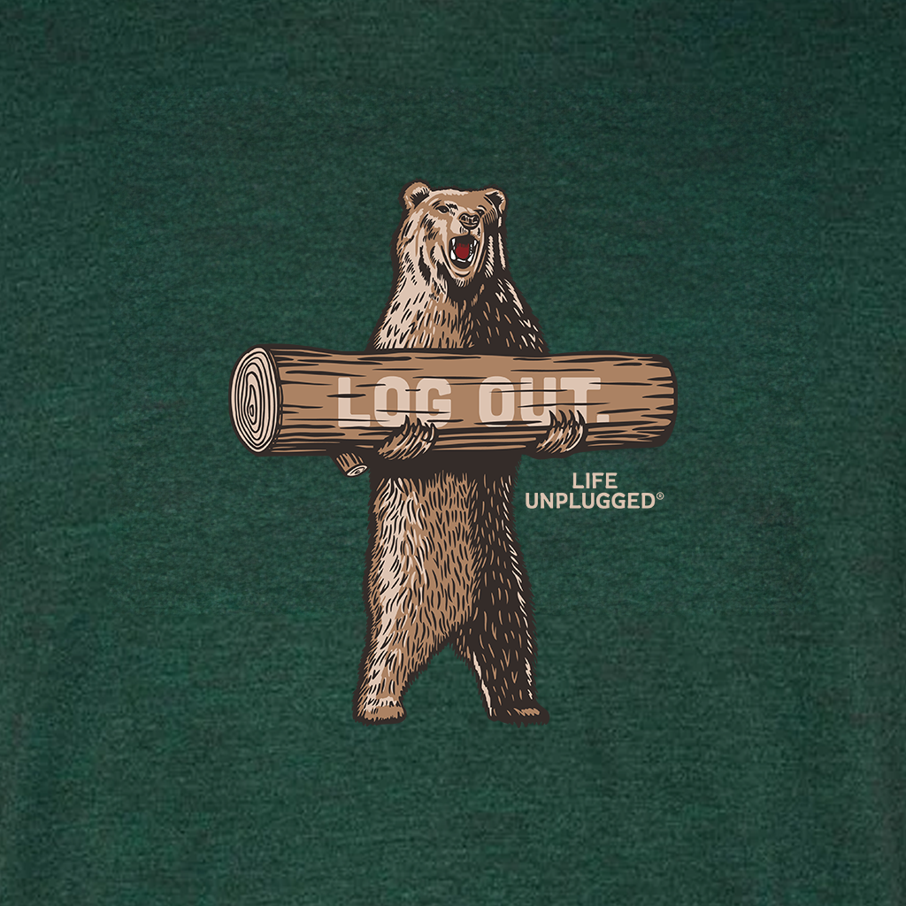 LOG OUT BEAR Triblend T-Shirt
