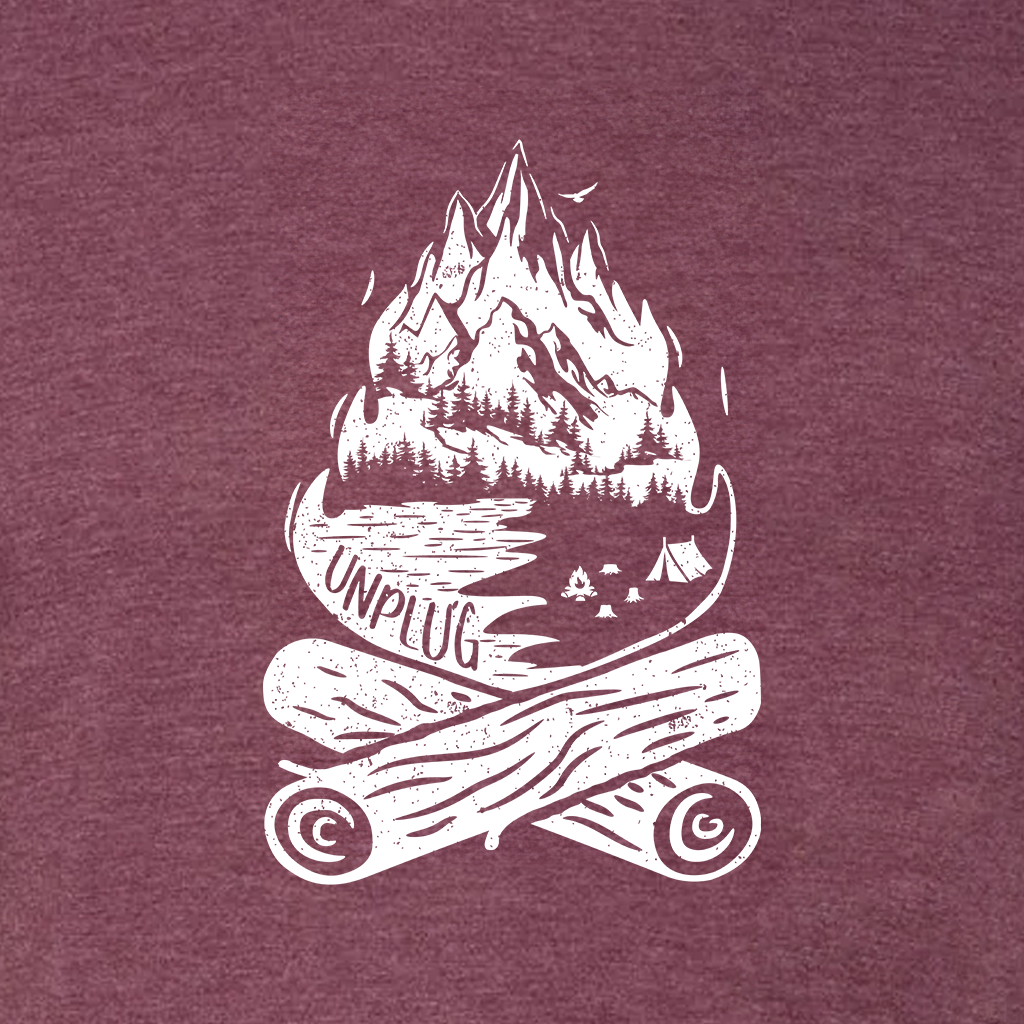 Campfire Mountain scene Triblend T-Shirt