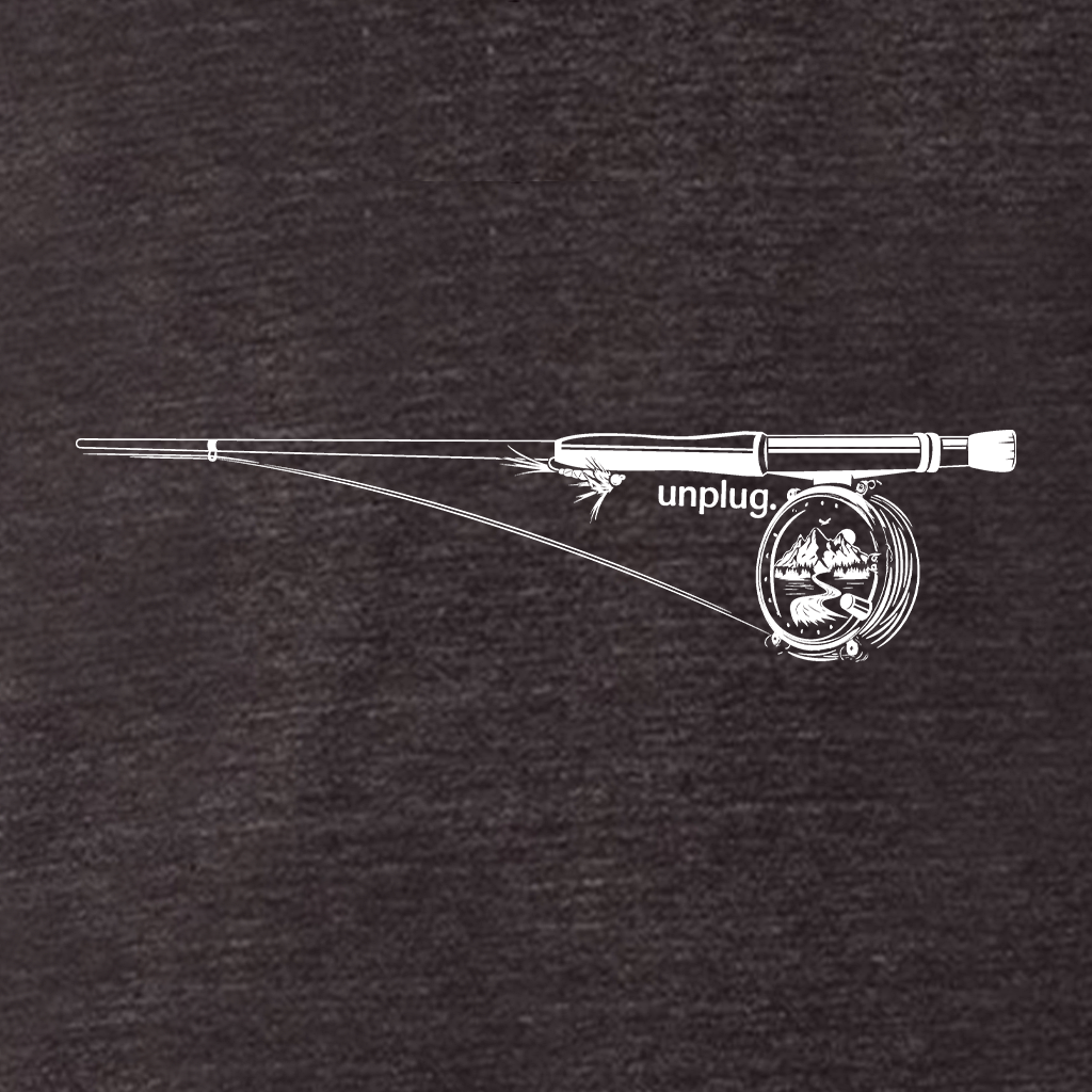 Fly Fishing Mountain Scene Triblend T-Shirt