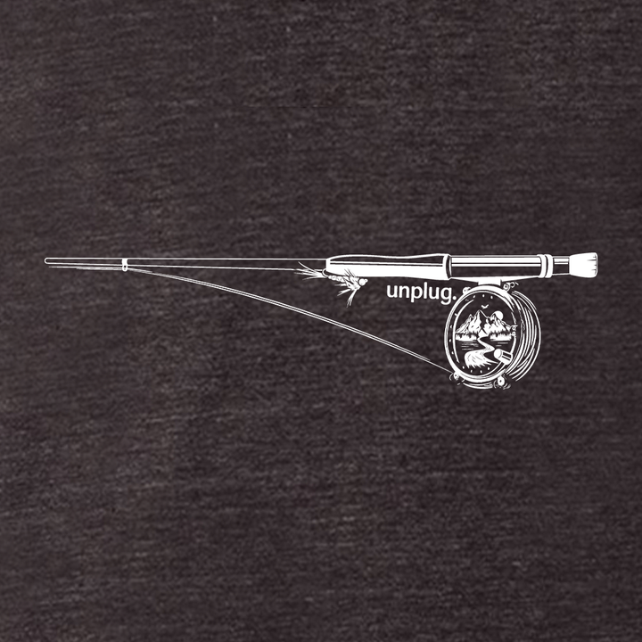 Fly Fishing Mountain Scene Triblend T-Shirt