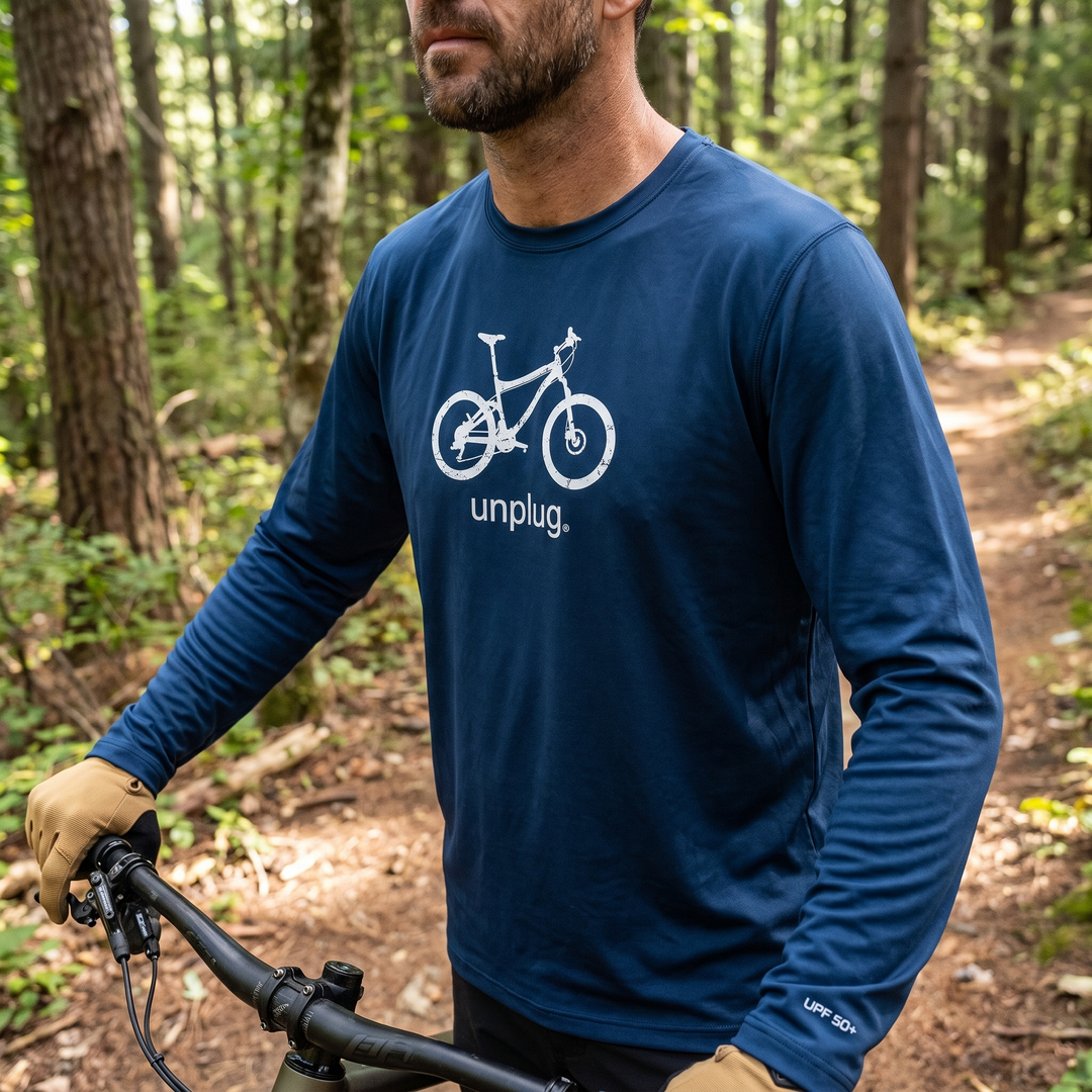 Mountain Bike Performance Long Sleeve with UPF 50+ — Three-quarter view