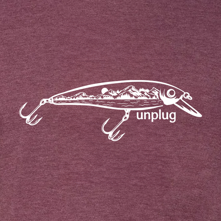 Fishing Lure Mountain Scene Triblend T-Shirt