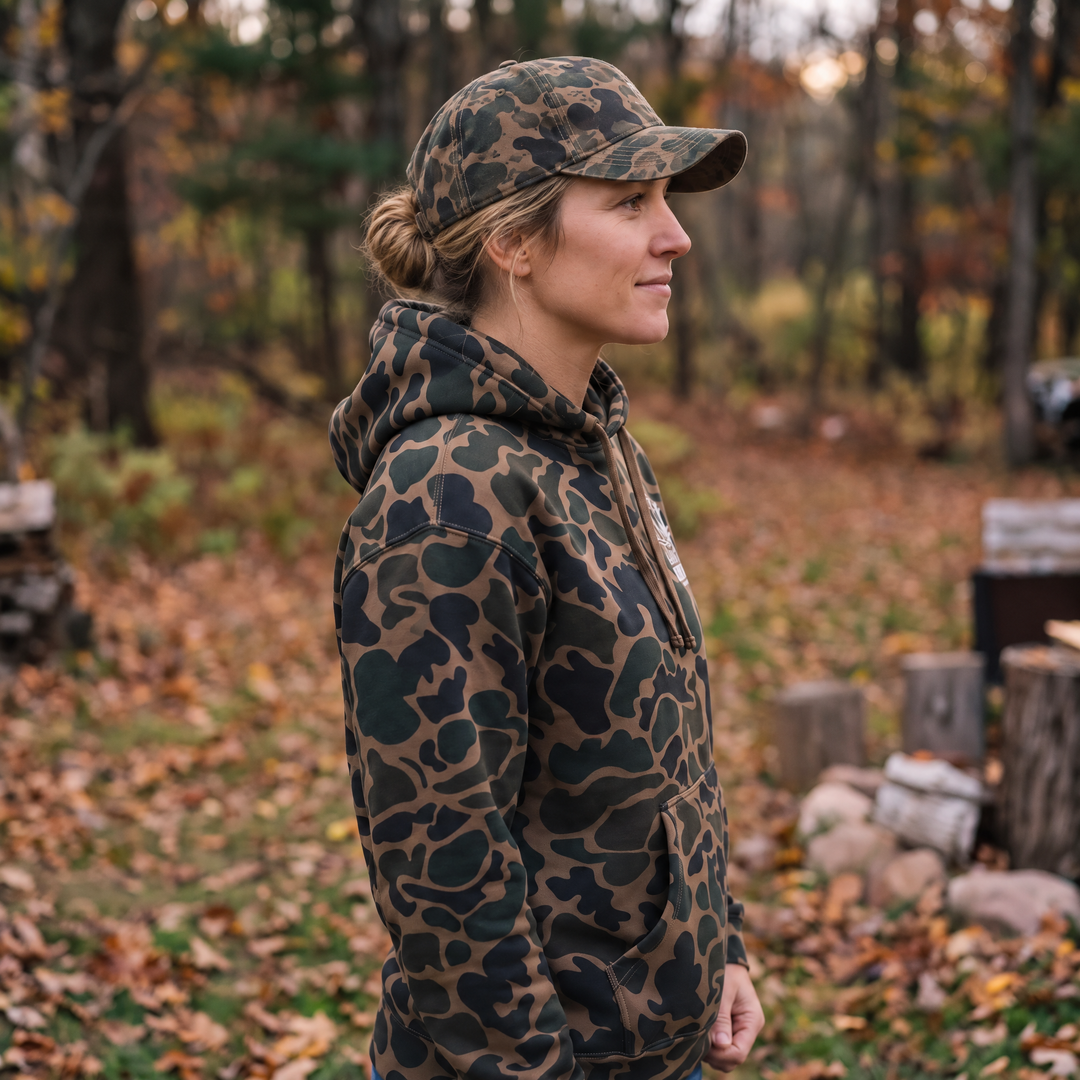 Limited Edition God's Country Duck Camo Heavyweight Hoodie — Side profile