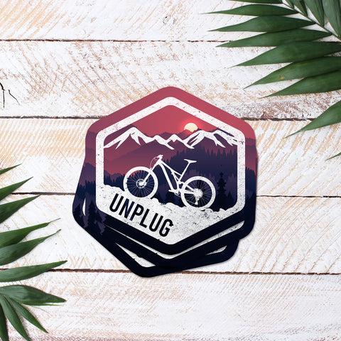 Mountain Bike Badge Vinyl Sticker