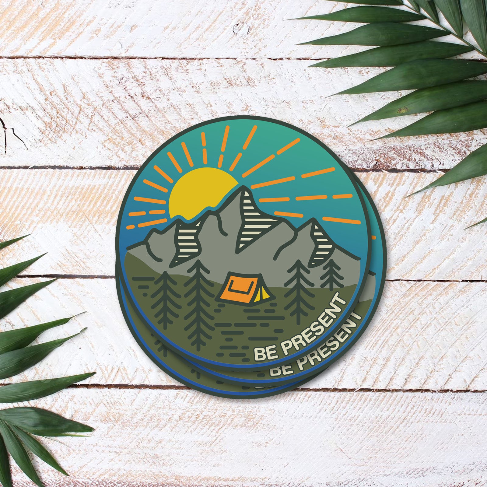 Life Unplugged Sticker Mountain Sunset Vinyl Sticker – Life Unplugged