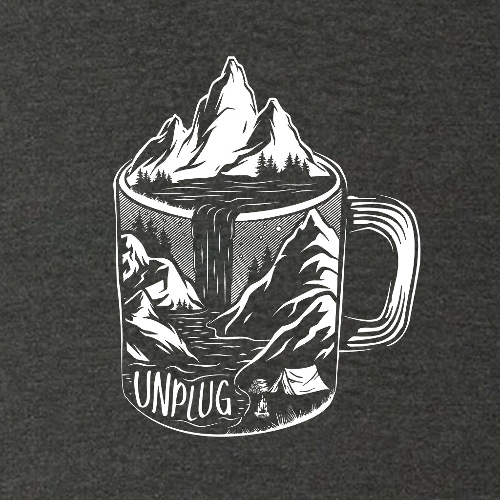 Coffee Mountain Scene Left Chest Super Soft Hoodie