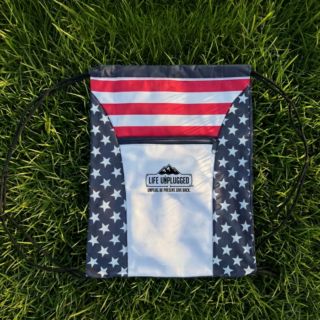 Limited Edition American Flag Drawstring Bag