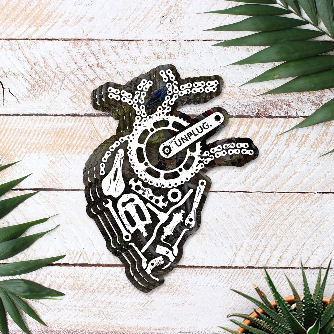 Anatomical Heart (Bicycle Parts) Vinyl Sticker