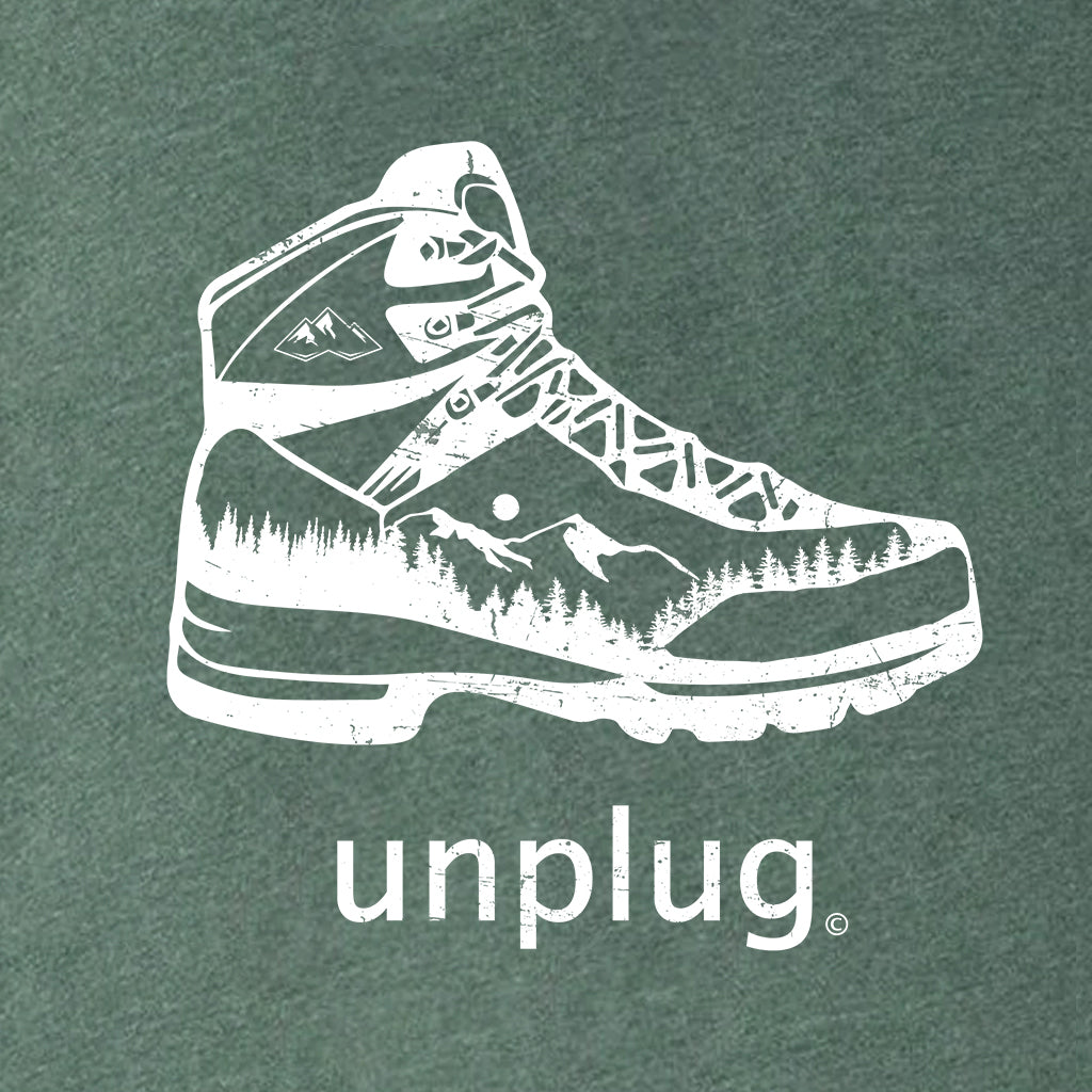 Hiking Boot Mountain Scene Super Soft Hoodie