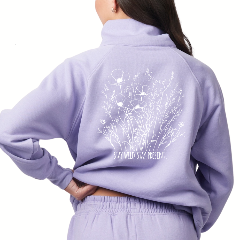LIMITED EDITION Ladies Wildflower Super Soft Half Zip Fleece