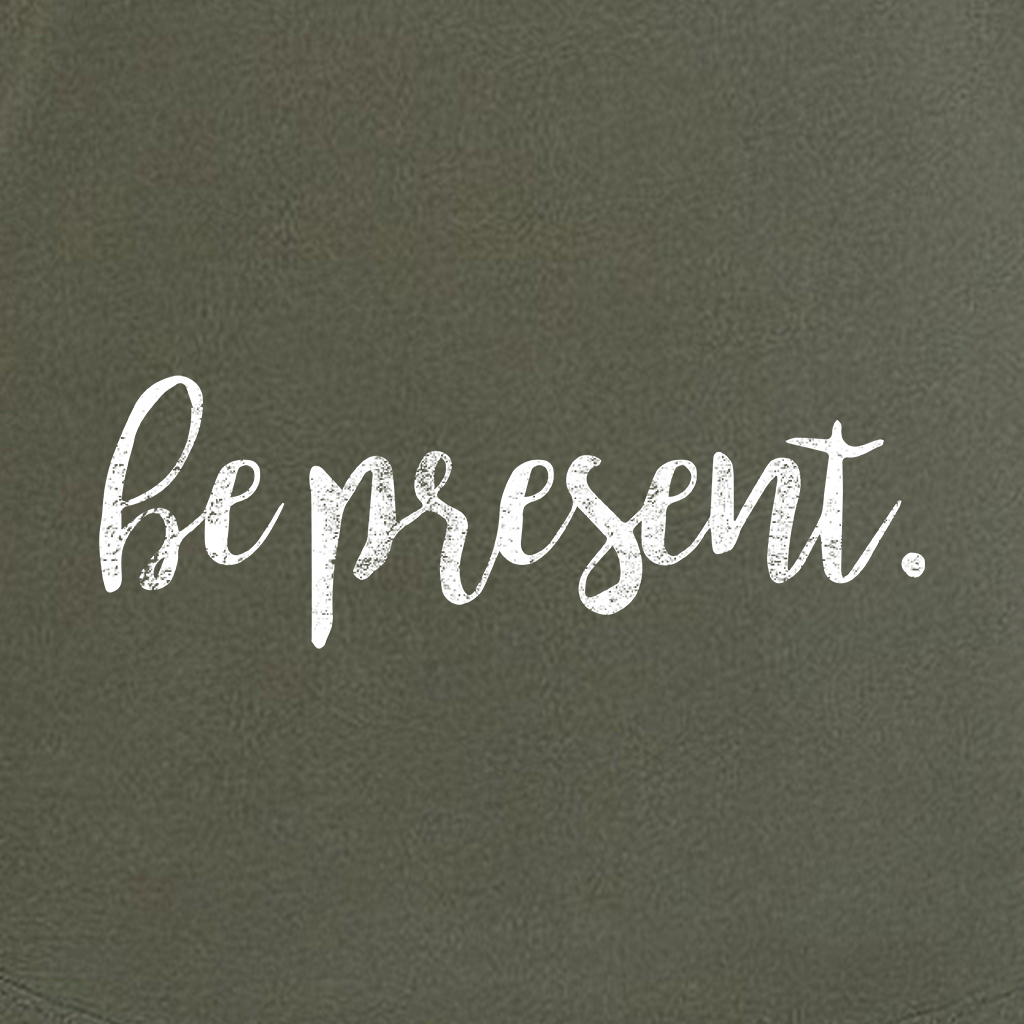 Be Present Cursive Women's Racerback Tank Top