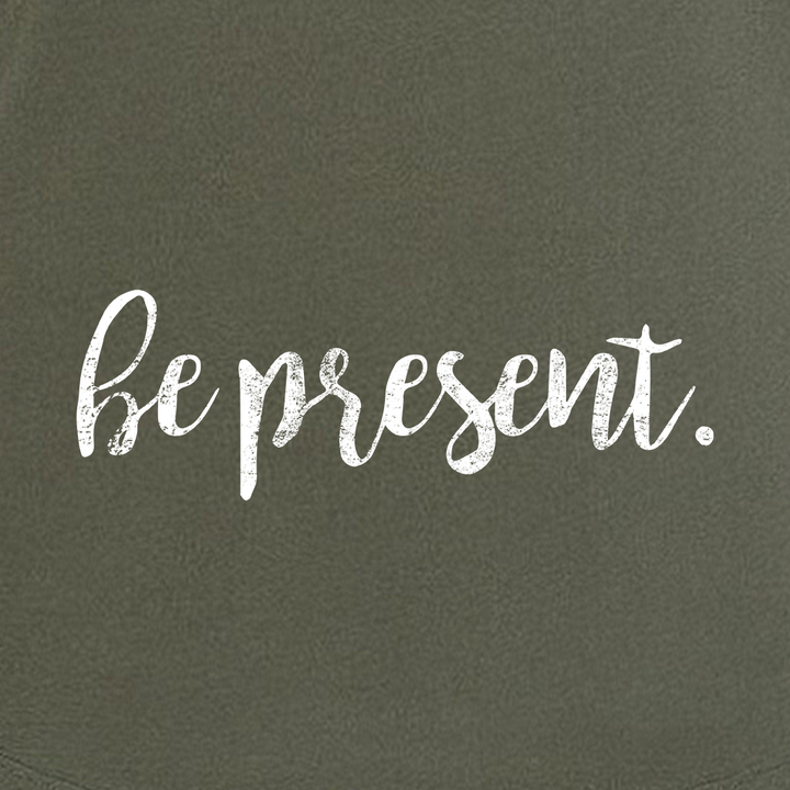 Be Present Cursive Women's Racerback Tank Top