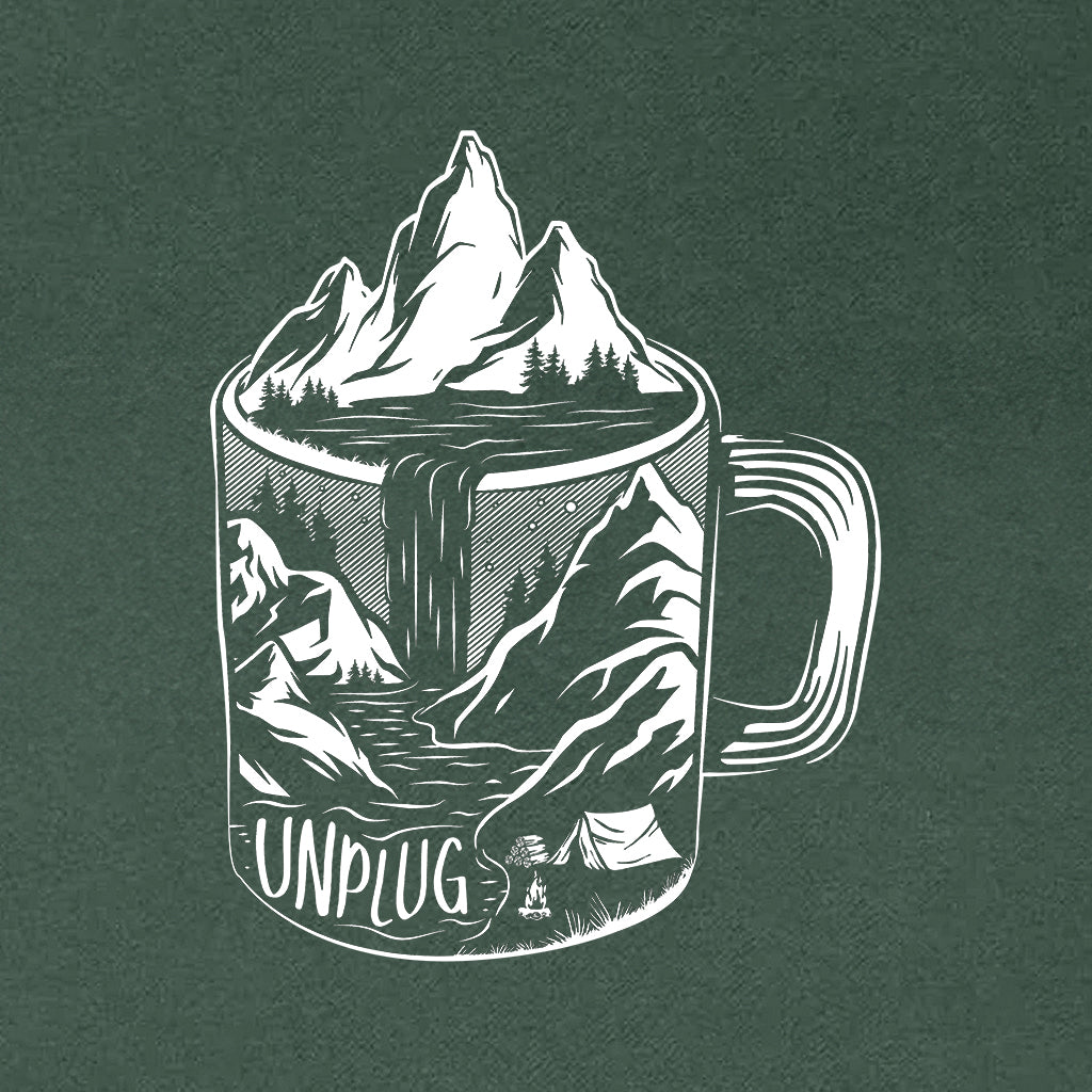 Coffee Mountain Scene Left Chest Heavyweight Hoodie