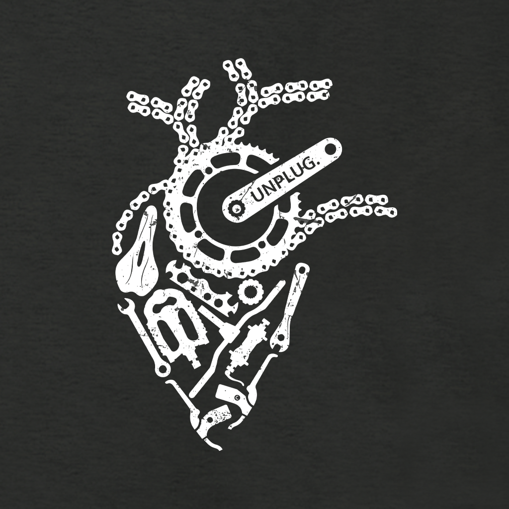 ANATOMICAL HEART (BICYCLE PARTS) Supersoft Midweight Zip Up Hoodie