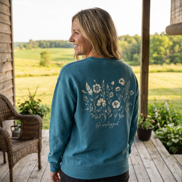 Live in the Moment Wildflower Midweight Super Soft Crewneck