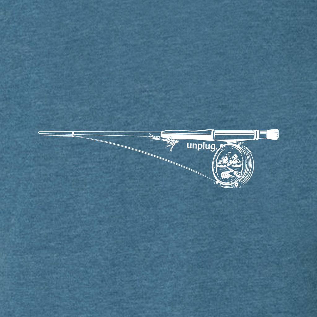 Fly Fishing Mountain Scene Long Sleeve T-Shirt