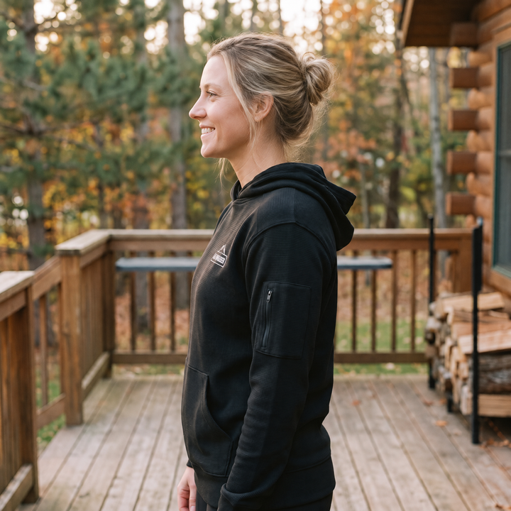 Founder's Select™ Waffle Knit Performance Hoodie — Side profile