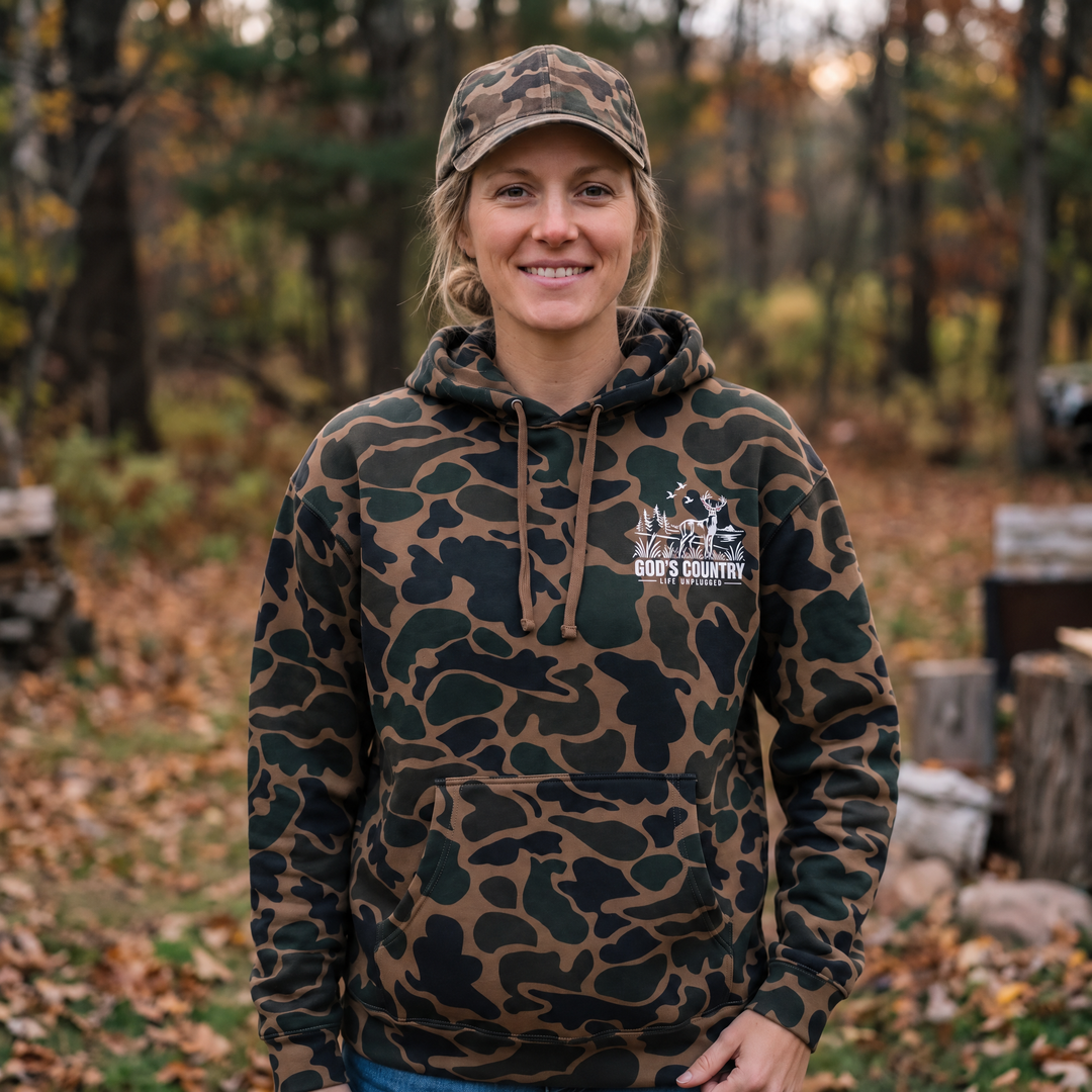 Limited Edition God's Country Duck Camo Heavyweight Hoodie — Front view