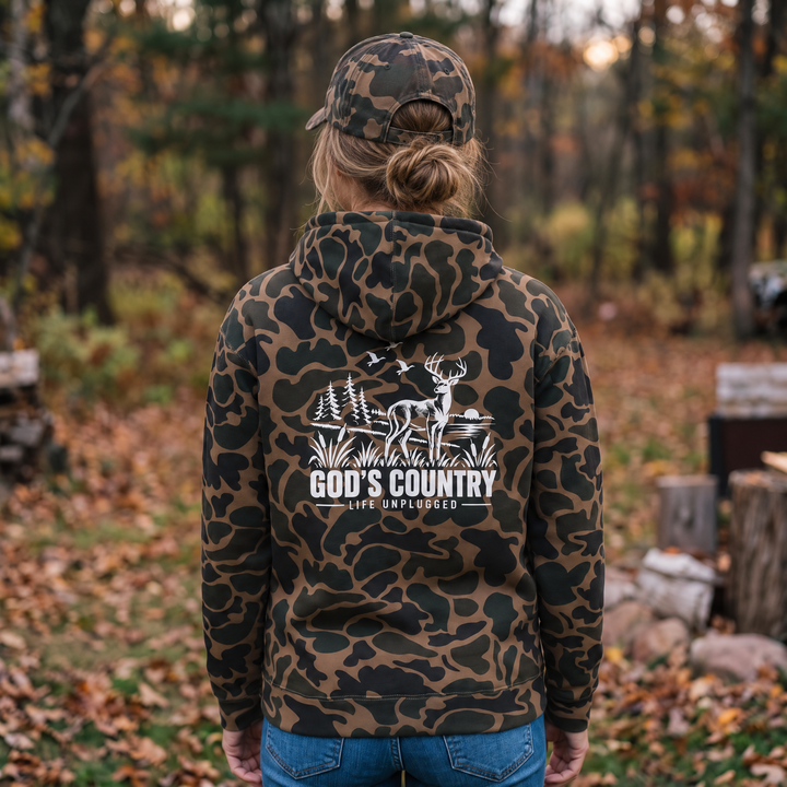 Limited Edition God's Country Duck Camo Heavyweight Hoodie — Back hero