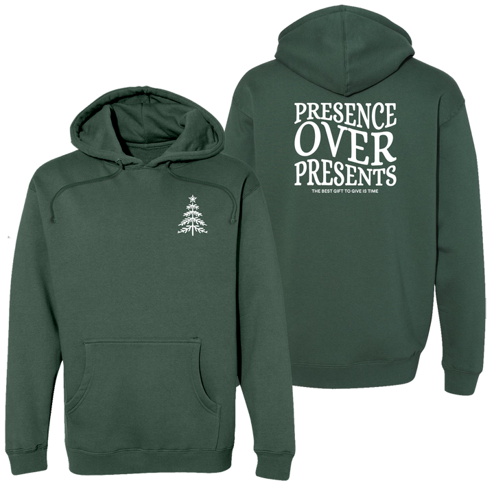Presence Over Presents  Heavyweight Hoodie